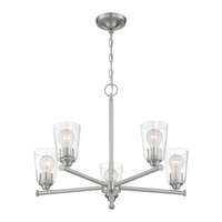 25&quot; - 5 Light - 60W Max Brushed Nickel Finish Clear Seeded Glass Nuvo Lighting