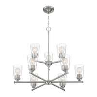 28&quot; - 9 Light - 60W Max Brushed Nickel Finish Clear Seeded Glass Nuvo Lighting