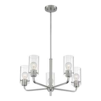 24&quot; - 5 Light - 60W Max Brushed Nickel Finish Clear Glass Nuvo Lighting
