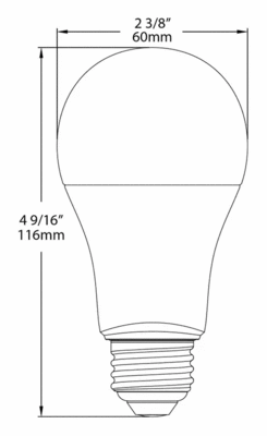 A19-15-E26-827-DIM Dimensions