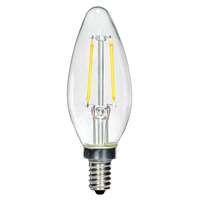 2.5 Watt - 200 Lumens 2700K - 80 CRI - Clear Candelabra Base Damp Rated - Dimmable B11 Filament LED Satco Lighting