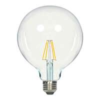 7 Watt - 810 Lumens 2700K - 80 CRI Dimmable - Damp Rated G40 LED Filament Clear Finish Satco Lighting