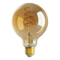 4.5 Watt - 240 Lumens 2000K - 80 CRI Dimmable - Damp Rated G30 LED Spiral Filament Amber Finish Satco Lighting