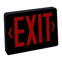 Red LED Exit with 2-Circuit, Black Housing
