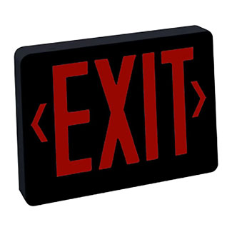 Red LED Exit with 2-Circuit, Black Housing