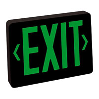 Green LED Exit with 2-Circuit, Black Housing