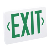 LED Exit Sign, 2 Circuit - Green Letters, White Housing