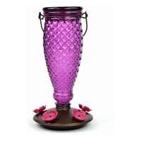 Diamond Wine Top Fill Glass Hummingbird Feeder 24 OZ Nectar Capacity