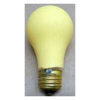 53 Watt A19 - Yellow with Teflon Coating Incandescent - 12,000 Hour H&amp;H Industries