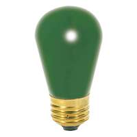 11 Watt - S14 Ceramic Green Incandescent - 2,500 Hour Medium Base - 130V Satco Lighting