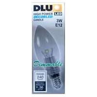 3 Watt - 240 Lumens 2700K - LED - 30,000 Hour B11 - Dimmable Candelabra Base DLU Lighting