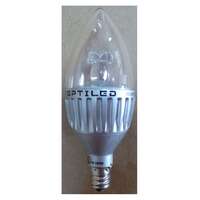 3 Watt - 60 Lumens 2800K - LED - 35,000 Hour B11 - Non-Dimmable Candelabra Base - 100-240V OptiLED