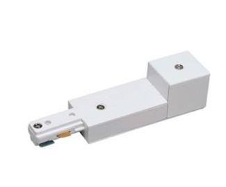 Nora Track Light NT-328S - Silver - Live End Conduit Connector - Single Circuit - Compatible with Halo Track